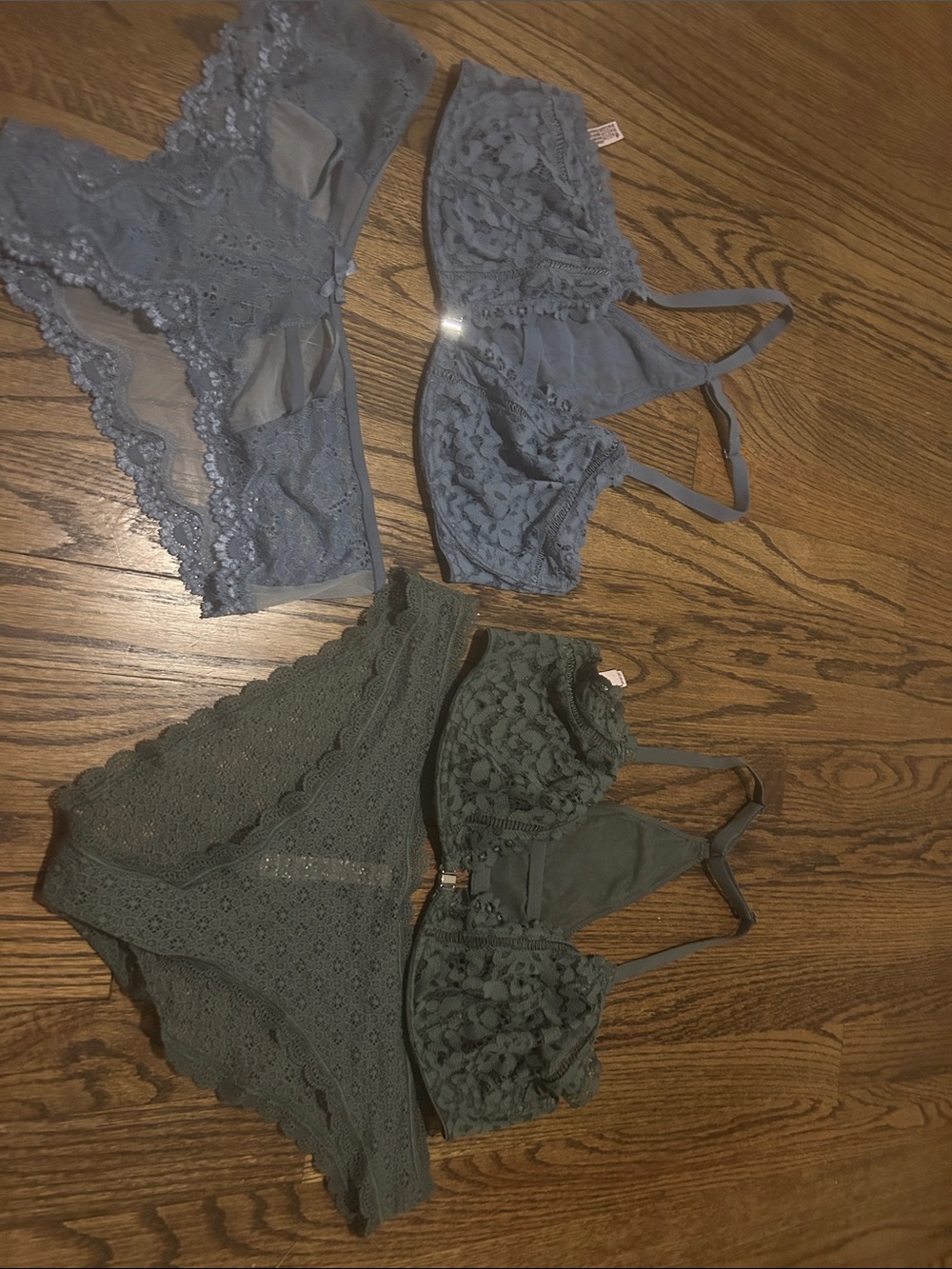Victoria's Secret Lace Bralette Sets in Dusty Blue & Olive